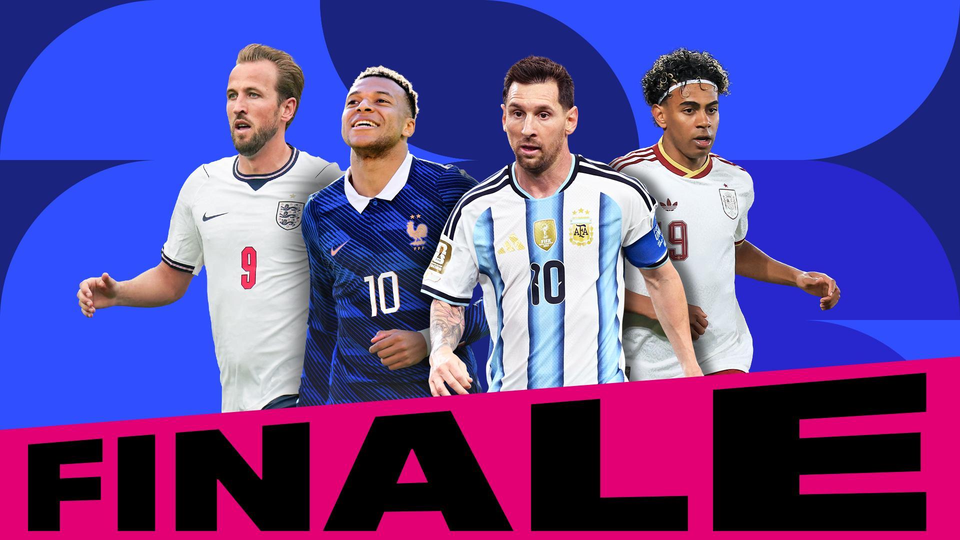 Werbegrafik mit den Spielern der verbleibenden Nationen